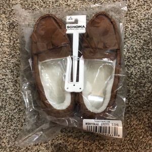 NWT** faux suede moccasin slippers
